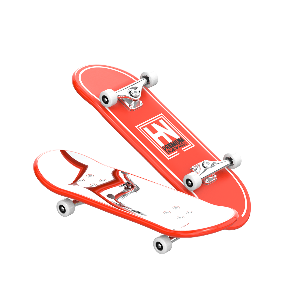 HN Premium Fingerboards - Blood Orange w/White Accents (Chrome Grip Series)